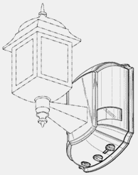 Figure 1. Example of a design for a motion or occupancy sensor that is part of a light fixture.
