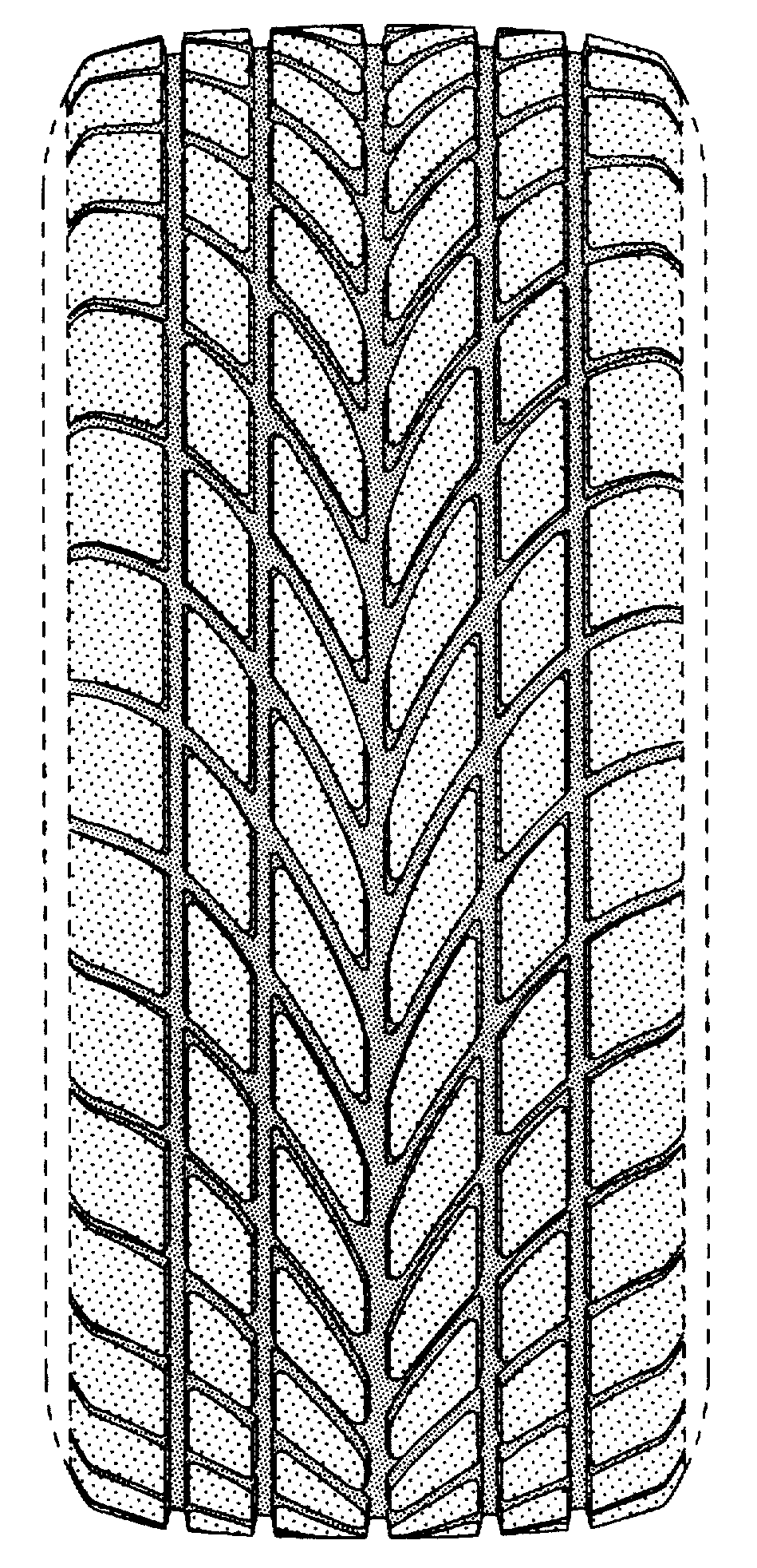 Typical directional type tire tread.
