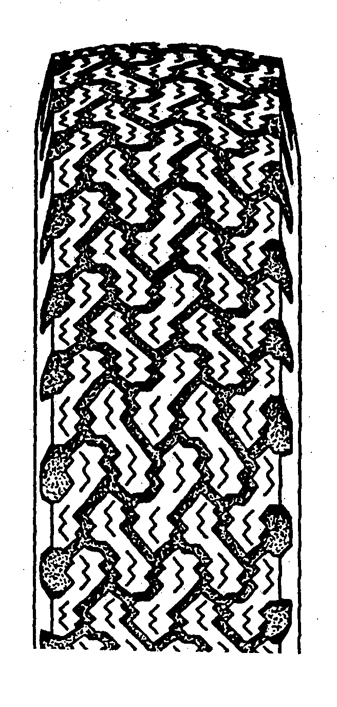 Example of tessellated nondirectional type tire tread.
