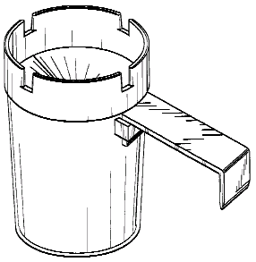 Example of a design for an ash receiver that includes a provisionfor wall, post or clamp mount.
