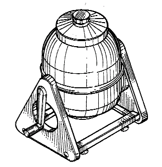 Caption:	 Example of a design for a dishwasher with a cylindrical casing 	 
